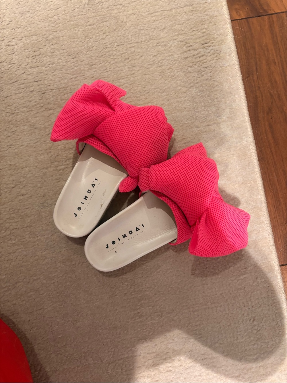 Joshua Sanders Pink Bow Slide Sandals